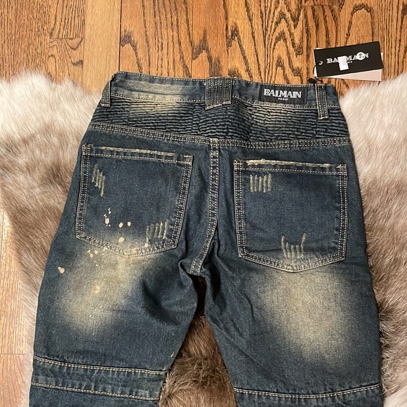 BALMAIN jeans NWT $1499 rare ripped with zippers - Picture 8 of 11